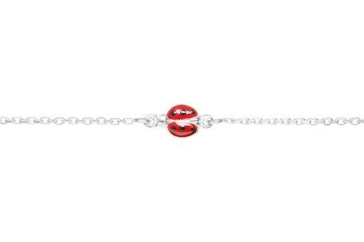 [09772P130ROJ] Silver 925 enamel ladybug bracelet