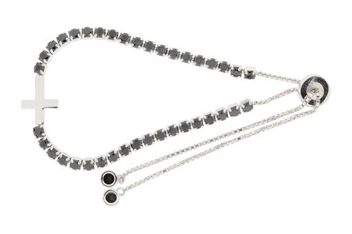 Pulsera plata 925 riviere cruz 2mm cierre correder