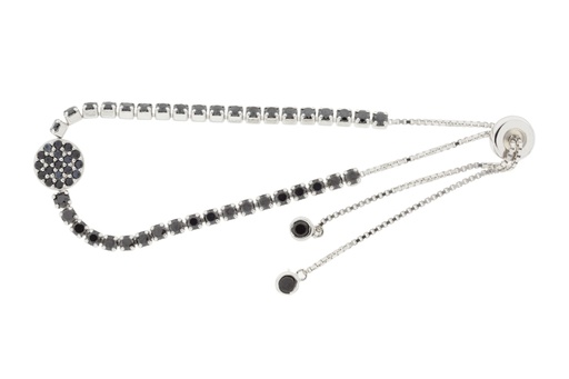 Pulsera plata 925 cruz cz 2mm cierre corredero