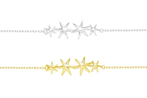 Silver 925 four stars bracelet