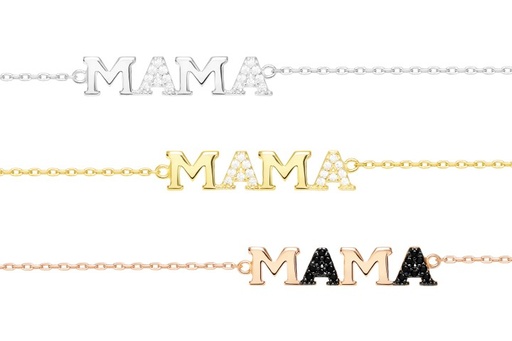Silver 925 mama bracelet cz