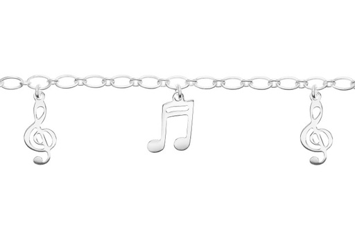 [1007701900PL] Pulsera plata 925 música