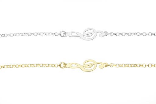 Pulsera plata 925 clave de sol