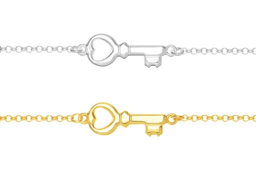 Silver 925 key bracelet 16+5cm sterling silver