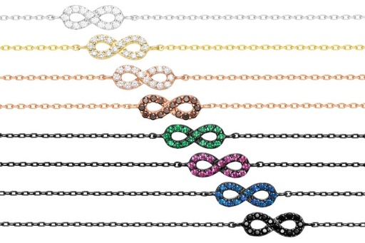 Pulsera plata 925 zirconita infinito