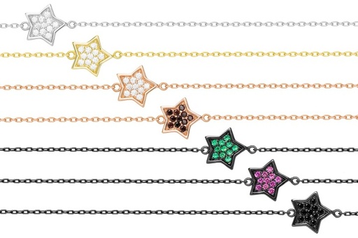 Pulsera plata 925 zirconita estrella