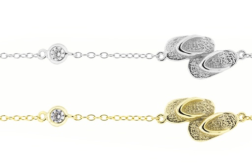 [10512T212ZBL] Silver 925  cz anklets