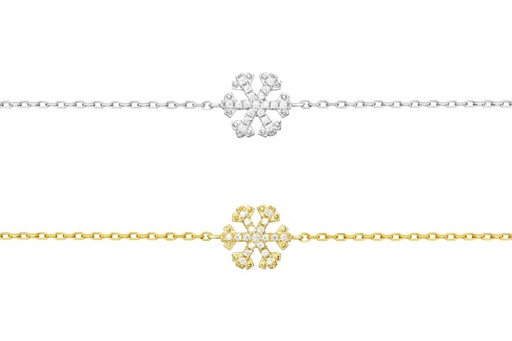 Pulsera plata 925 copa de nieve circonita