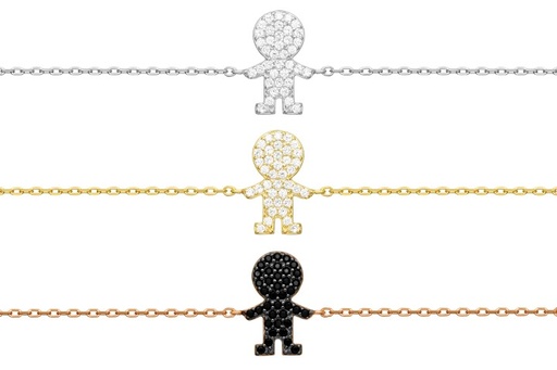 Pulsera plata 925 zirconita niño