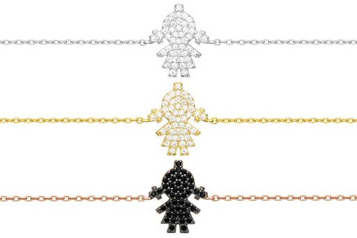 Bracelets silver 925 cz 16+5cm rose gold plated