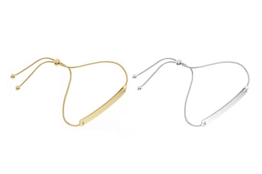 Pulsera plata 925 placa rectangular