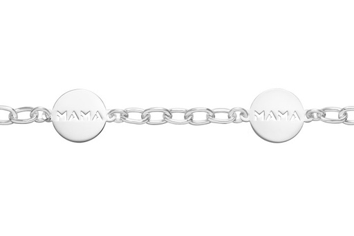 [10657P1600PL] Pulsera plata 925 placa mama