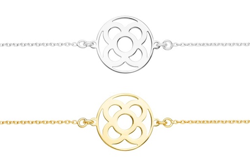 [10795P1500DO] Silver 925 barcelona flower bracelet