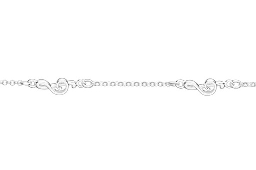 [10836P1600PL] Pulsera plata 925 música