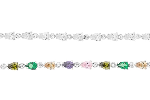 [110350181ZBL] Silver 925 cz bracelet 18cm rhodium