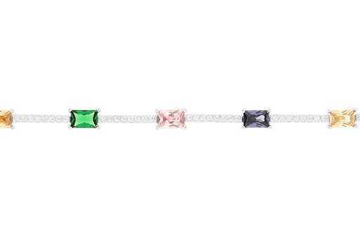 [110380181ZBL] Silver 925 cz bracelet 18cm rhodium