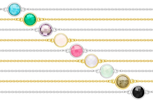 Pulsera plata 925 piedra semi preciosa