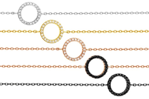 Pulsera plata 925 circulo cz