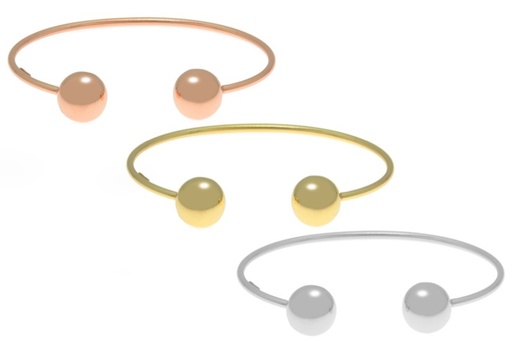 Brazalete plata 925 tuboflex bolas