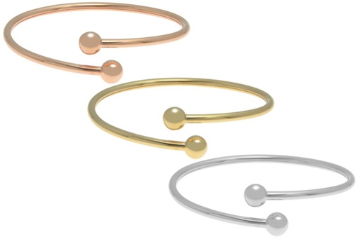 Brazalete plata 925 tuboflex bolas