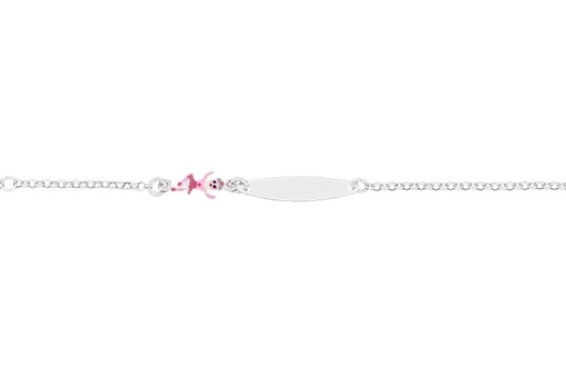 [11599P140ERS] Pulsera plata 925 bailarina esmaltada con placa