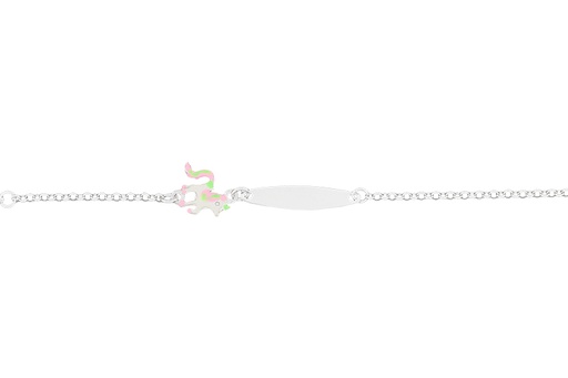 [11607P140ERS] Silver 925 enamel unicorn bracelet