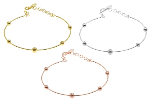 [1162400000DR] Brazalete plata 925 bolas cierre cadena con reasa