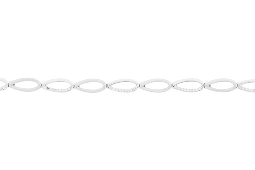 [116280181ZBL] Silver 925 cz bracelet 18cm rhodium