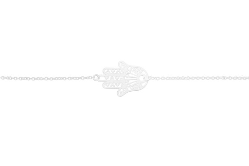 [11850P1600PL] Silver 925 hand of fatima brac 16+5cm sterling silver
