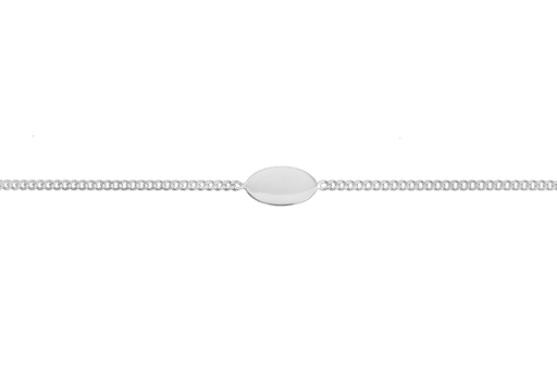 [12187P1500PL] Pulsera plata 925 no me olvides ovalada