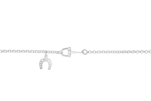 [12264P1600PL] Pulsera plata 925 herradura y estribo