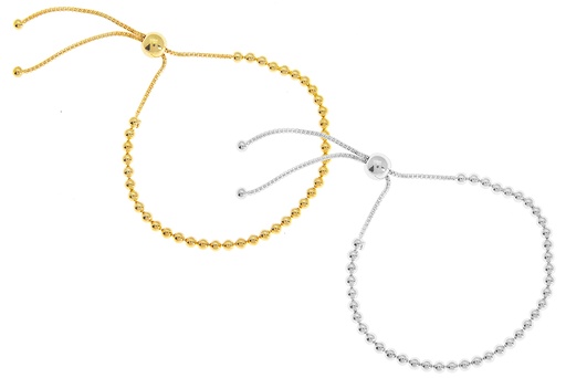 Pulsera plata 925 bolas con cierre corredero