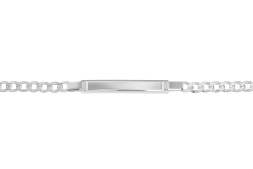 [1284001800PL] Silver 925 id curb chain brace 18cm sterling silver