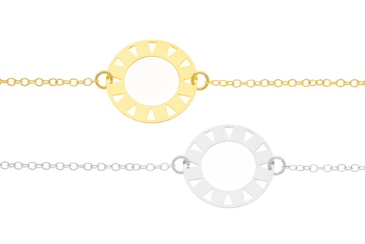 [12958P1500PL] Pulsera plata 925 círculo plano calado
