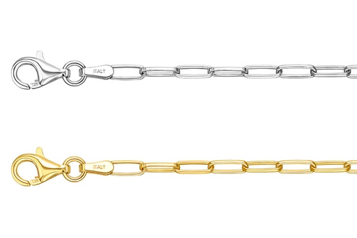 Pulsera plata 925 rolo eslabón rectangular alargad