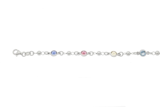 [13057P151ZMC] Pulsera plata 925 círculos de zirconitas multicolo