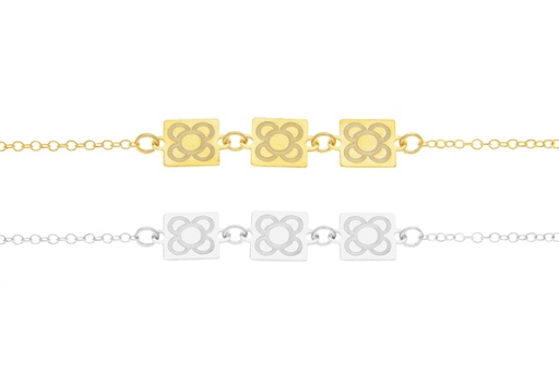 Pulsera plata 925 3 flores de barcelona