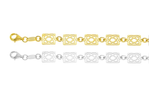 Pulsera plata 925 flores de barcelona calada