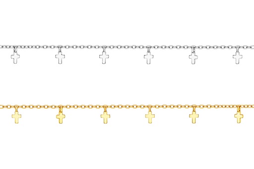 Silver 925 seven crosses bracelet