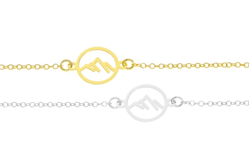 Pulsera plata 925 perfil montañas