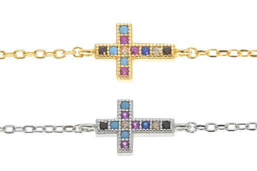 Silver 925 cross cz bracelet