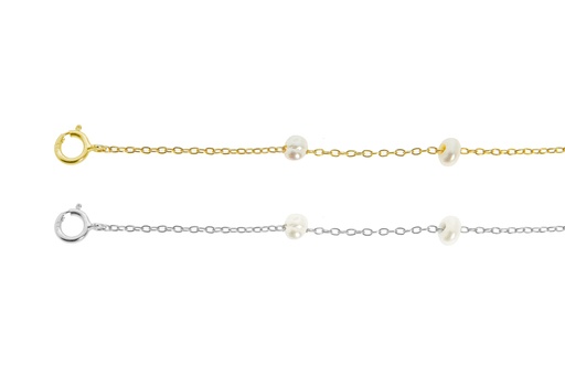 Pulsera plata 925 con perla cultivada 5mm