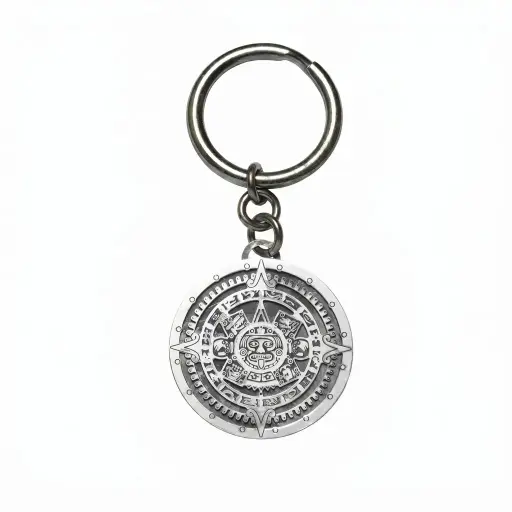[1346100000OX] Llavero plata 925 sol azteca