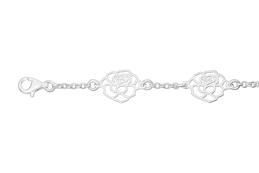 [13627P1600PL] Pulsera plata 925 rosas caladas