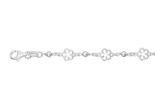 [13632P1600PL] Silver 925 flowers bracelet 16+5cm sterling silver