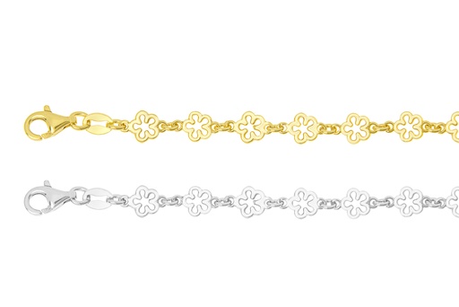 Pulsera plata 925 flores