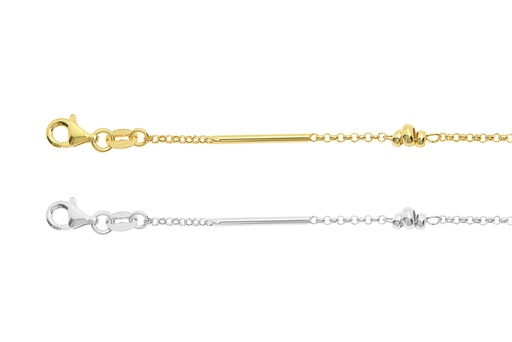 Pulsera plata 925 anillas con tubos intercalados