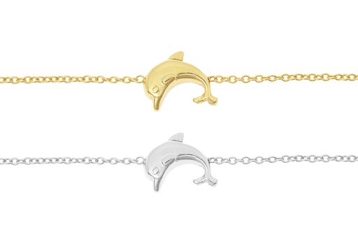 Silver 925 dolphin bracelet 16+5cm sterling silver