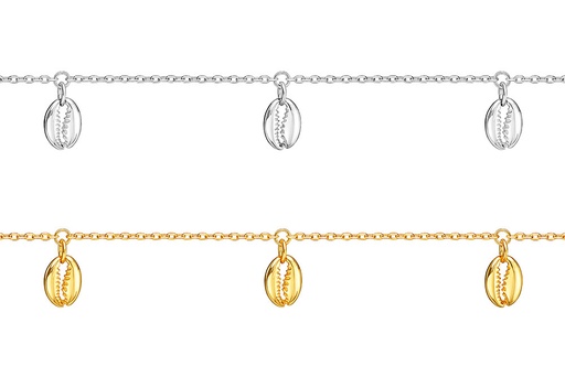 Pulsera plata 925 tres conchas