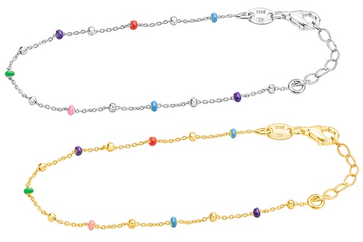 Silver 925 enamel bracelet 16+5cm rhodium